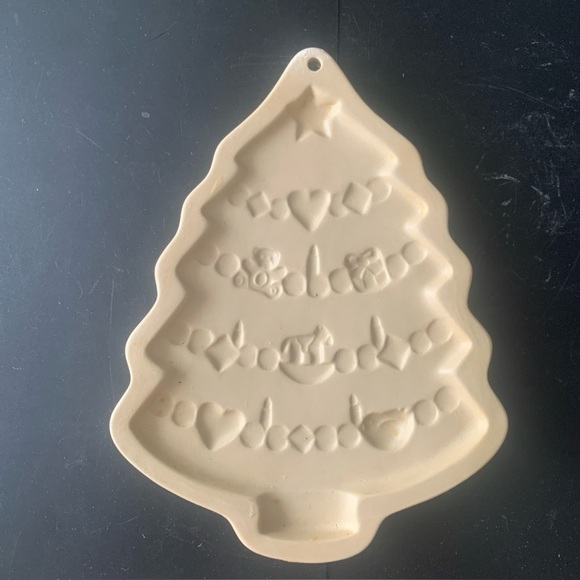 Vintage Brown Bag Cookie Art Stoneware 1986 Hill Design Craft Mold X-Mas Tree - Picture 1 of 8